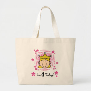 Blond Princess 4e födelsedagen Tshirts och Gifts Jumbo Tygkasse