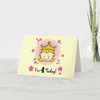 Blond Princess 4e födelsedagen Tshirts och Gifts Kort