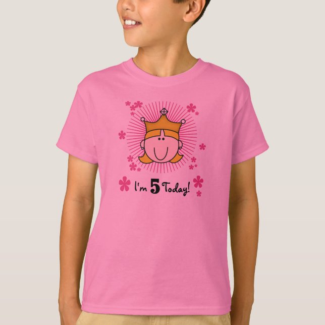 Blond Princess 5th födelsedag T Shirt (Framsida)