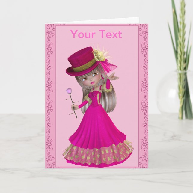 Blond Princess Greeting Card Kort (Framsida)