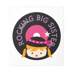 Blond Rocking Big Sister Anteckningsblock