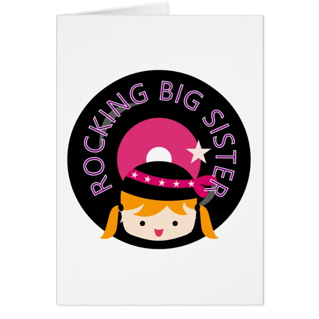 Blond Rocking Big Sister Hälsningskort (Framsidan)