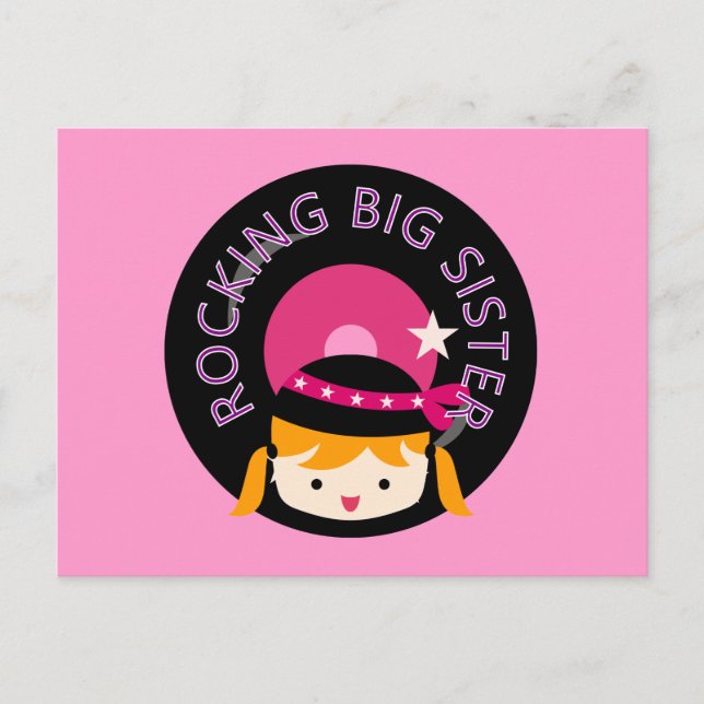 Blond Rocking Big Sister Vykort (Framsida)