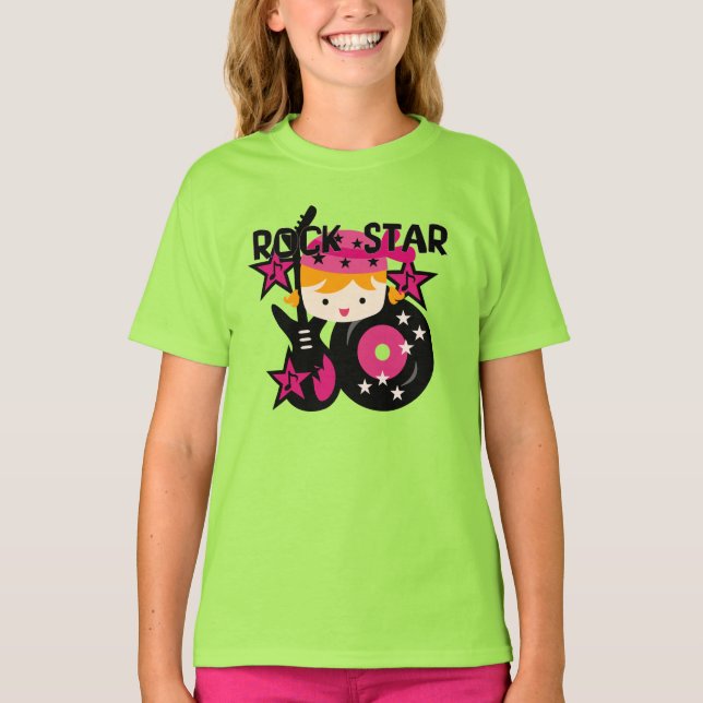 Blond rockstjärnaflicka t-shirt (Framsida)