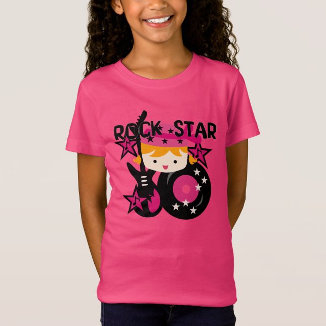 Blond rockstjärnaflicka tee (Framsida)