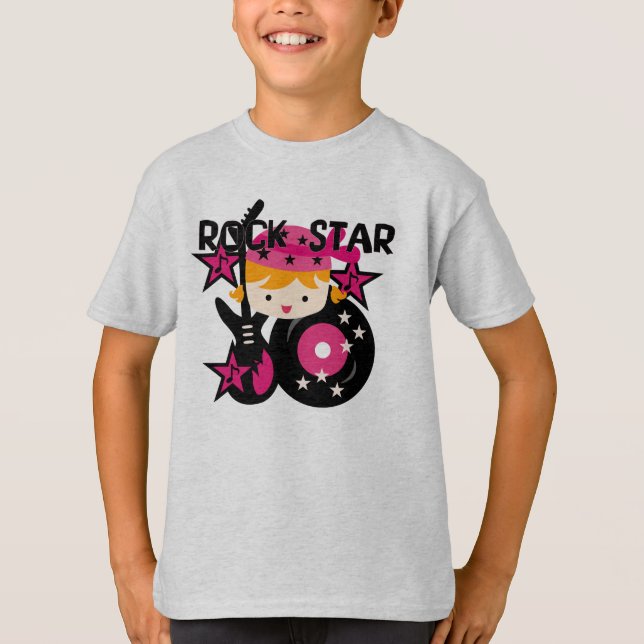 Blond rockstjärnaflicka tee (Framsida)