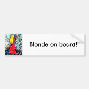 blond sjöjungfru i rött bildekal