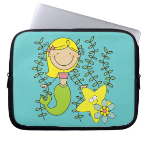 Blond sjöjungfru laptop sleeve