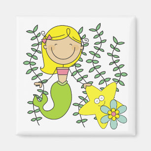 Blond sjöjungfru magnet