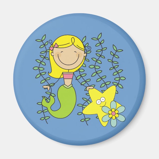 Blond sjöjungfru magnet (Framsidan)