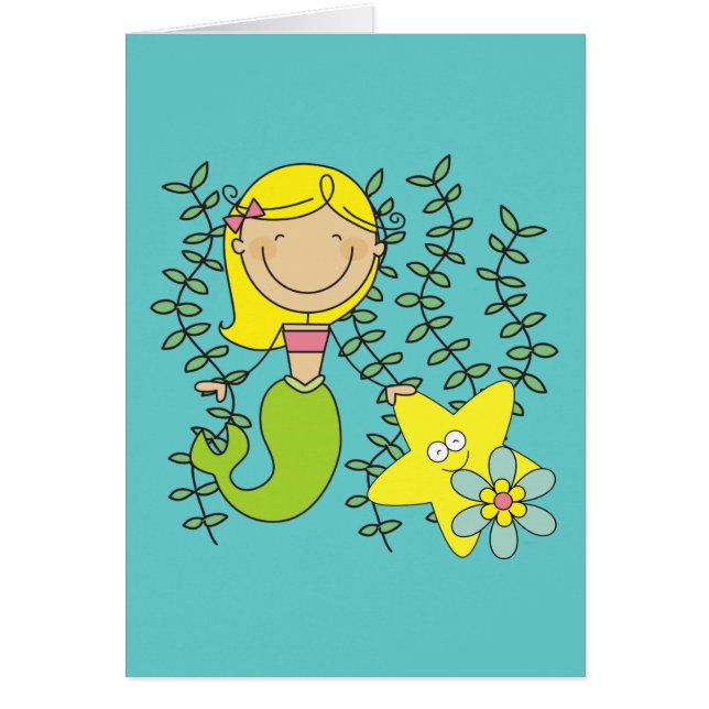 Blond sjöjungfru OBS kort (Framsidan)