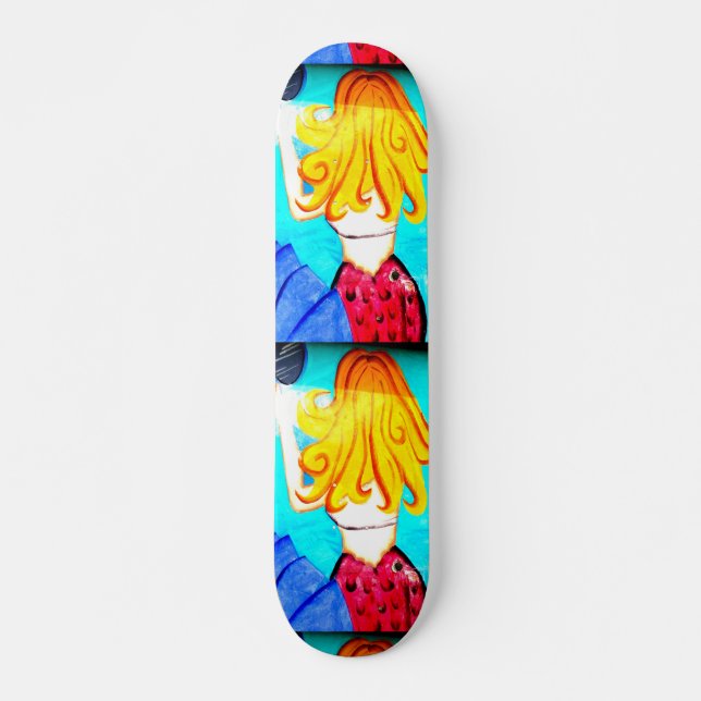 blond sjöjungfru-skateboard skateboard bräda 20,5 cm (Framsida)
