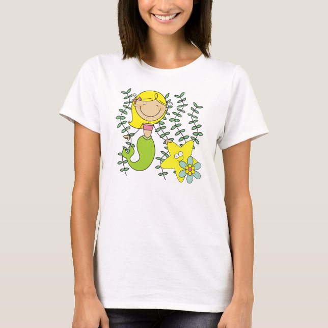 Blond sjöjungfru t shirt (Framsida)