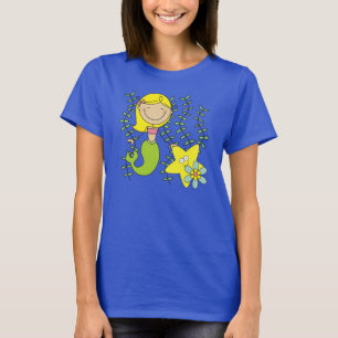 Blond sjöjungfru t shirt