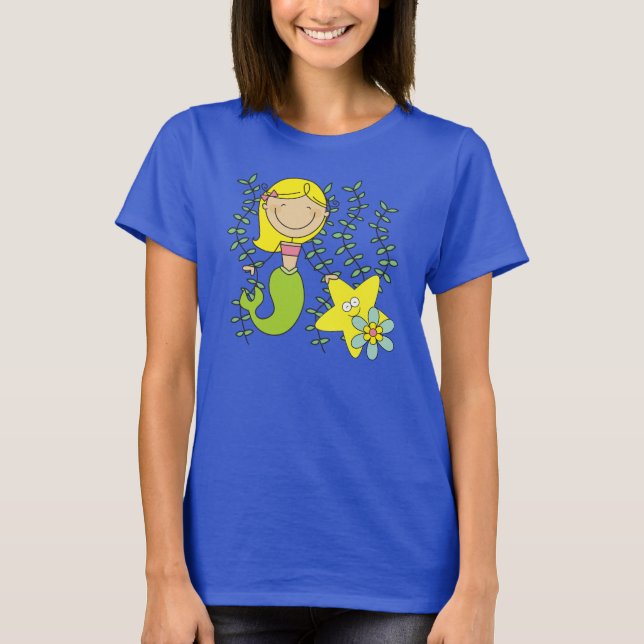 Blond sjöjungfru t shirt (Framsida)