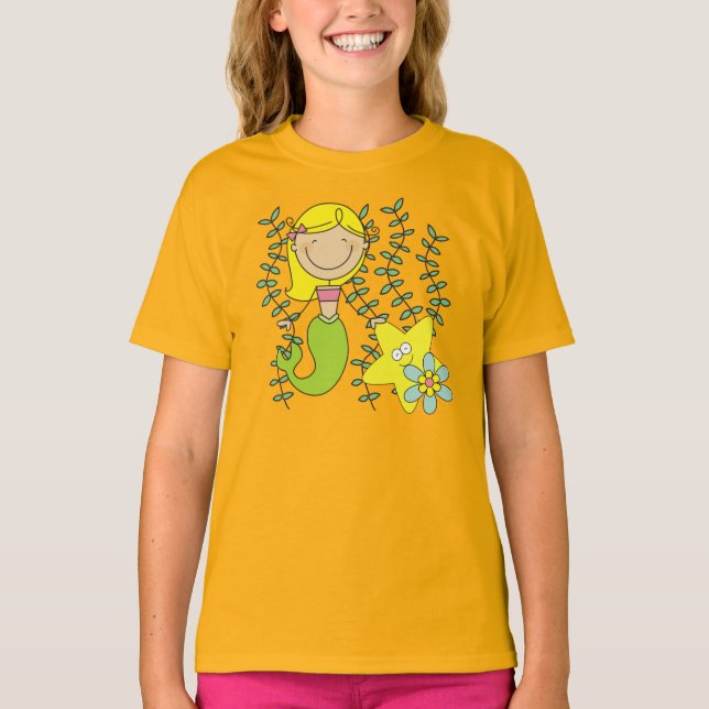 Blond sjöjungfru tee (Framsida)