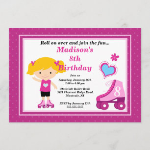 Blond skaterflicka som åker skridskor inbjudningar