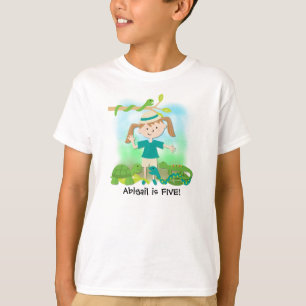 Blond skräddarsy Tshirt för flickaSafari Tröja