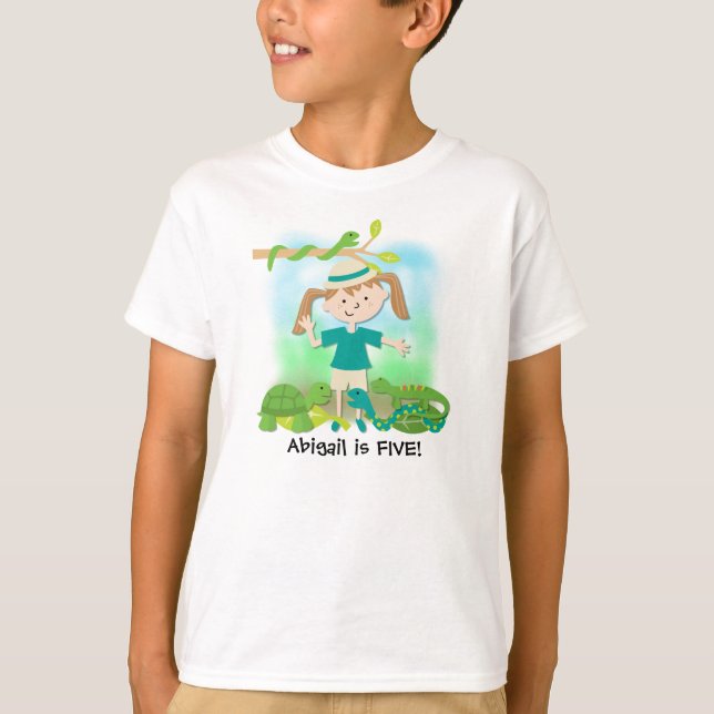 Blond skräddarsy Tshirt för flickaSafari Tröja (Framsida)