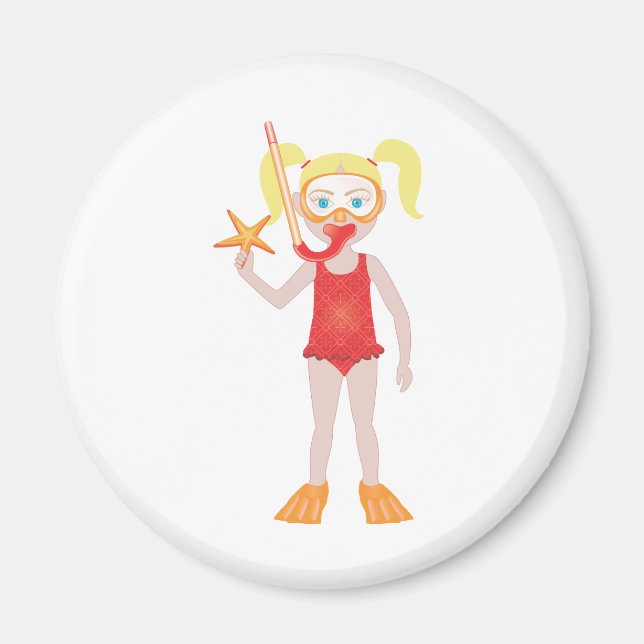 Blond Snorkel Girl Magnet (Framsidan)