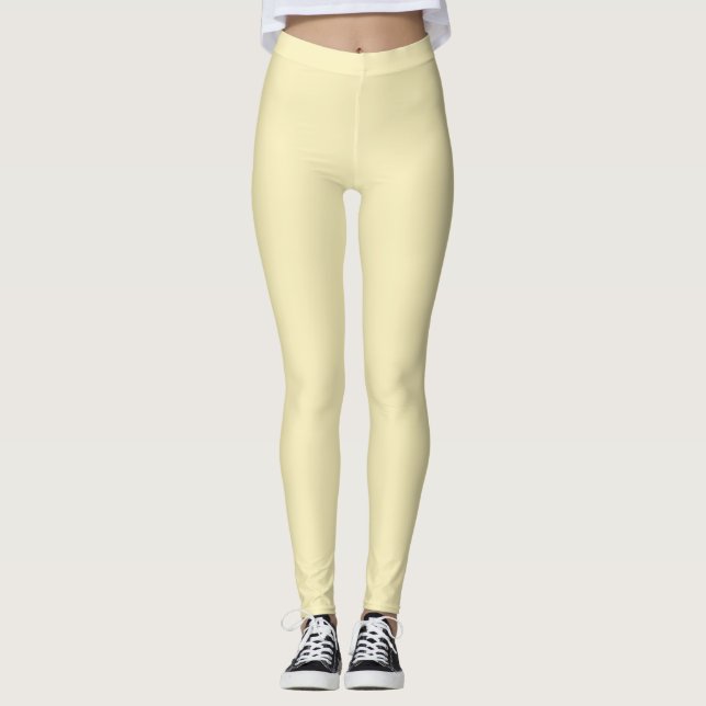 Blond Solid Färg Leggings (Framsida)