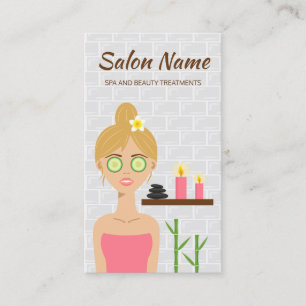 Blond Spa Kvinnlig Illustration Dag Spa Salong Visitkort