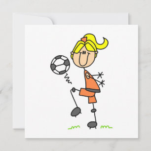 Blond Stick figur-fotbollsspelarens flickgåvor