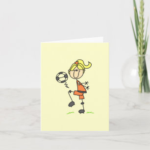Blond Stick figur-fotbollsspelarens flickgåvor Kort