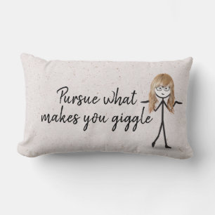 Blond Stick Girl with Glasses and Quote Lumbarkudde