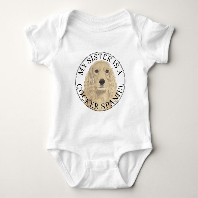 Blond Tan Golden Cocker Spaniel Hund Stor syster T Shirt (Framsida)