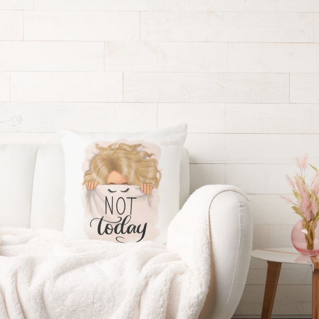 Blond Tjej Kraft Design för Självsäkra Unga Flicko Kudde (Soffa)