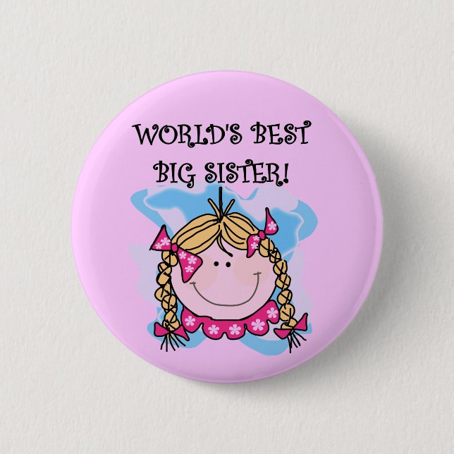 Blond världs bäst storasysterTshirts och gåvor Knapp (Framsida)