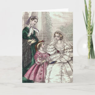 Blond Victorian Bride Card för Bröllop, duschar Kort