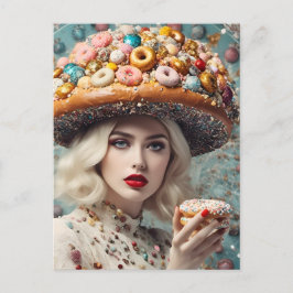 Blond Woman på Planet Doughnut Fantasy Vykort
