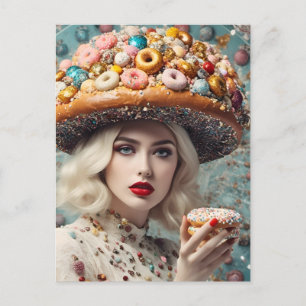 Blond Woman på Planet Doughnut Fantasy Vykort