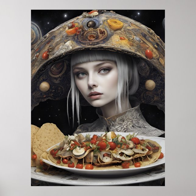 Blond Woman på Planet Taco Fantasy Poster (Framsidan)