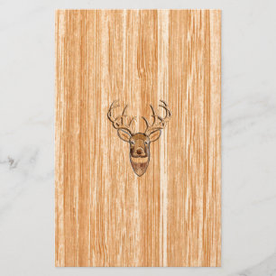 Blond Wood Grain Svan Brevpapper