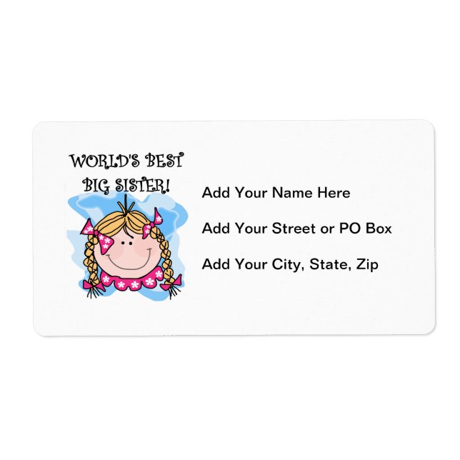 Blond World's Best Big Sister-presenter Fraktsedel (Framsidan)