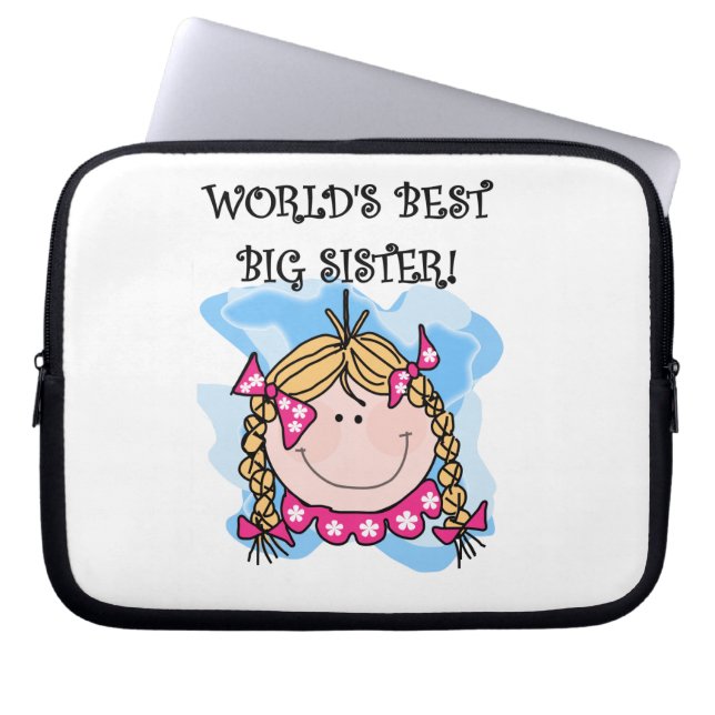 Blond World's Best Big Sister-presenter Laptop Fodral (Framsidan)