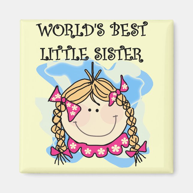 Blond World's Best Little Sister Tshirts Magnet (Framsidan)