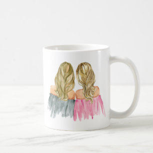 Blonda flickor för bästa vängåvamugg två kaffemugg
