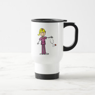 Blonda kvinnliga stick figursjuksköterskaT-tröja Resemugg
