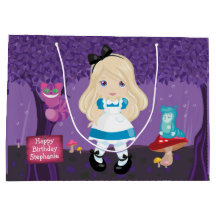 Blonde Alice med Cheshire Cat Large Gift Bag