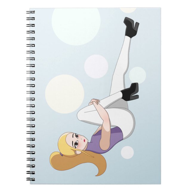 Blonde Anime Girl Anteckningsbok (Framsidan)