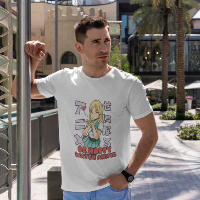 Blonde Anime Girl Winking T Shirt (Skapare uppladdad)