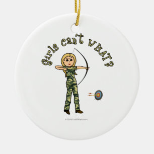 Blonde Archery i Camouflage Julgransprydnad Keramik