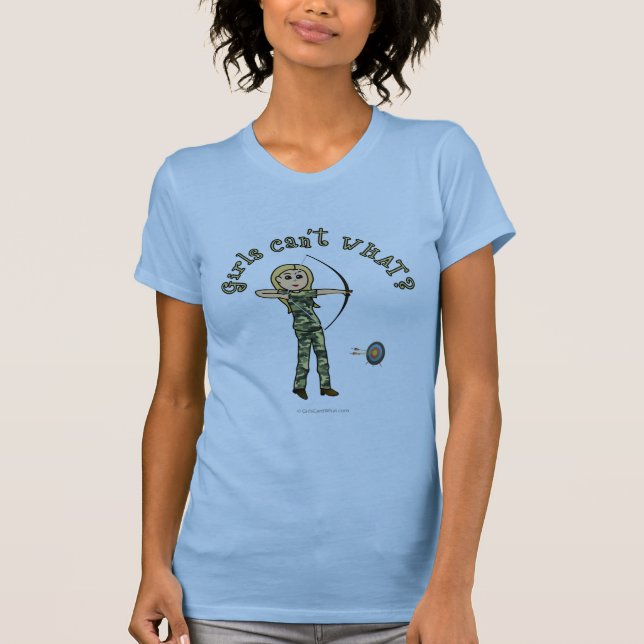 Blonde Archery i Camouflage T Shirt (Framsida)