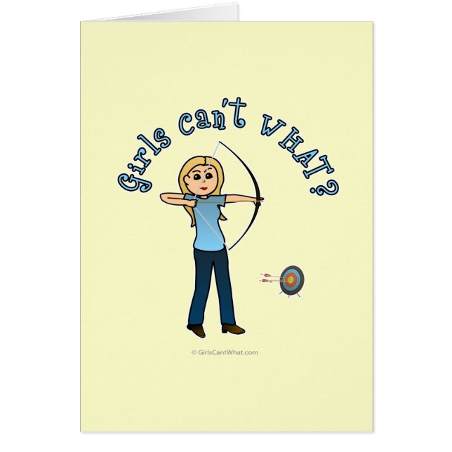 Blonde Archery in Blue Hälsningskort (Framsidan)