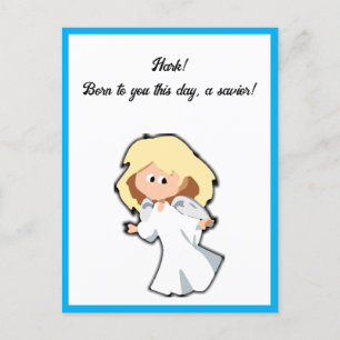 Blonde Baby Angel, Tecknad till jul för Helgdagar Helg Vykort