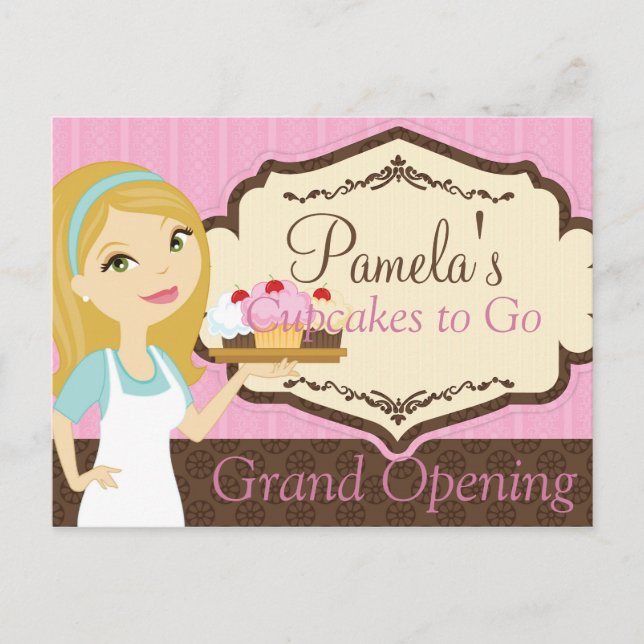 Blonde Baker Cupcoa D12 Grand Open Postcard 1 Inbjudan Vykort (Framsida)